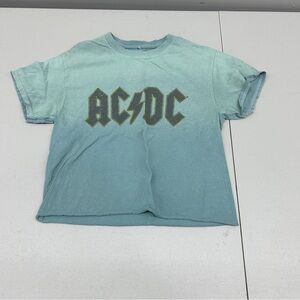AC/DC Blue Short Sleeve Tee Iconic Band Logo